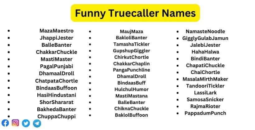 Funny Truecaller Names